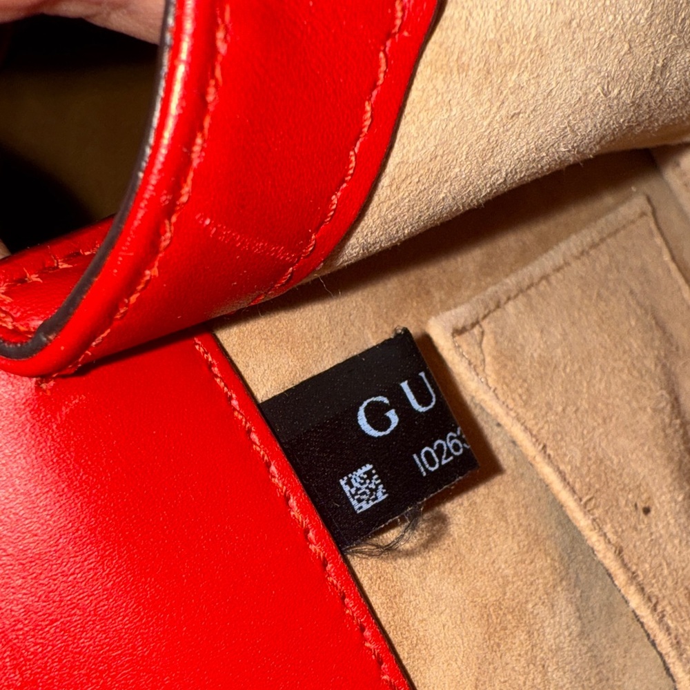 Gucci Sylvie Red Calfskin and Gold Mini Bag with Chain - Picture 12 of 16